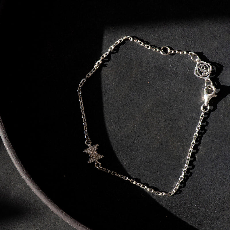 Zoe & Morgan Inti Bracelet - Sterling Silver & Peach Zircon-Bracelet-Walker & Hall