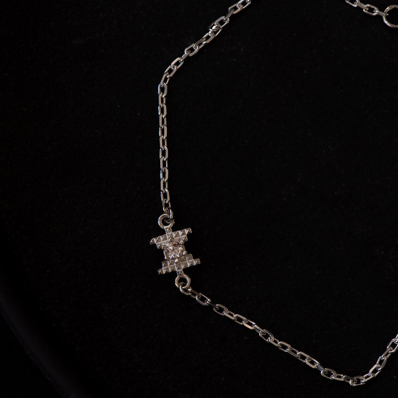 Zoe & Morgan Inti Bracelet - Sterling Silver & Peach Zircon-Bracelet-Walker & Hall