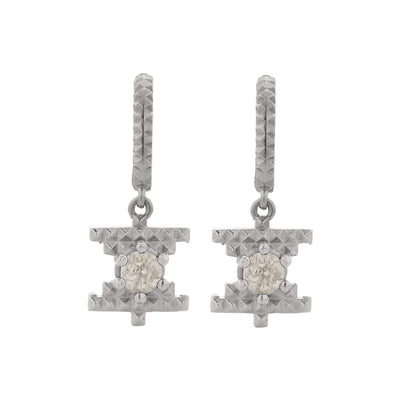 Zoe & Morgan Inti Earrings - Sterling Silver & Peach Zircon-Earrings-Walker & Hall