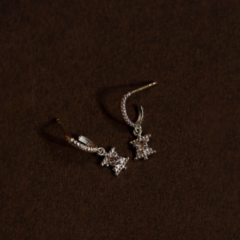 Zoe & Morgan Inti Earrings - Sterling Silver & Peach Zircon-Earrings-Walker & Hall