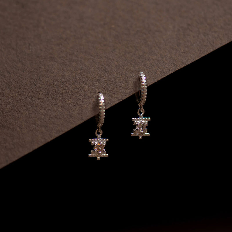 Zoe & Morgan Inti Earrings - Sterling Silver & Peach Zircon-Earrings-Walker & Hall