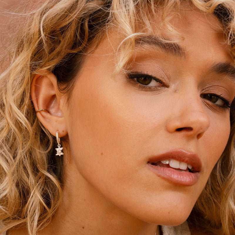 Zoe & Morgan Inti Earrings - Sterling Silver & Peach Zircon-Earrings-Walker & Hall