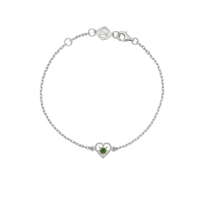 Zoe & Morgan Kind Heart Bracelet - Sterling Silver & Chrome Diopside-Bracelet-Walker & Hall