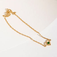 Zoe & Morgan Kind Heart Bracelet - Gold Plated & Chrome Diopside