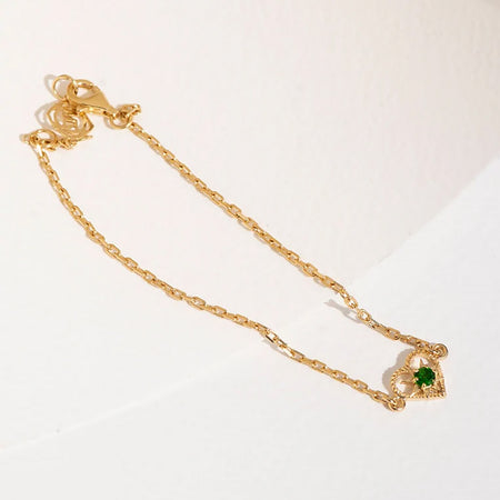 Zoe & Morgan Kind Heart Bracelet - Gold Plated & Chrome Diopside