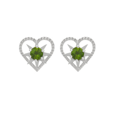 Zoe & Morgan Kind Heart Earrings - Sterling Silver & Chrome Diopside-Earrings-Walker & Hall