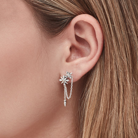 Stolen Girlfriends Club Midnight Cross Drop Earrings - Silver - Earrings - Walker & Hall