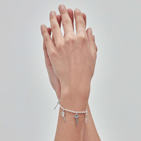 Stolen Girlfriends Club Mini Key Charm Bracelet - Silver - Bracelet - Walker & Hall