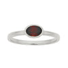 Zoe & Morgan Mon Petit Stacking Ring - Sterling Silver & Oval Garnet - Ring - Walker & Hall