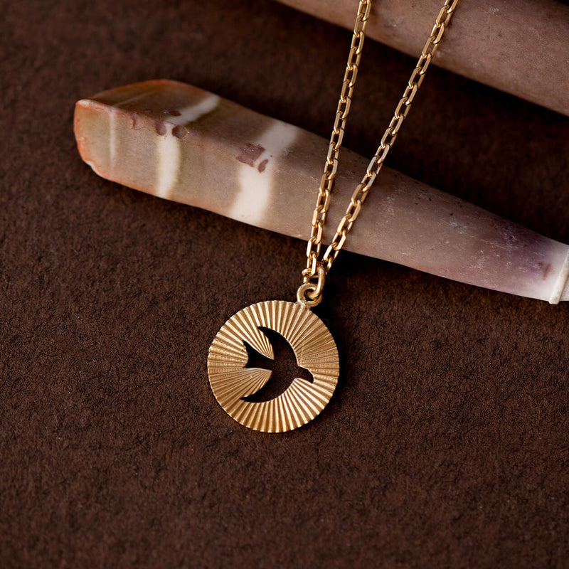 Zoe & Morgan Moonbird Necklace - Gold Vermeil-Necklace-Walker & Hall