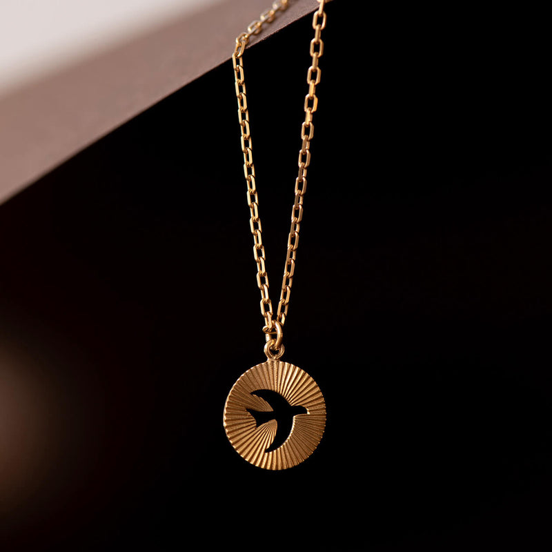 Zoe & Morgan Moonbird Necklace - Gold Vermeil-Necklace-Walker & Hall
