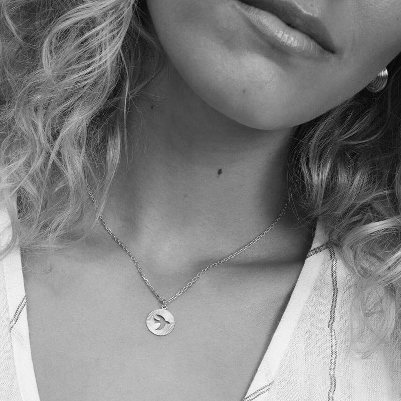 Zoe & Morgan Moonbird Necklace - Sterling Silver-Necklace-Walker & Hall