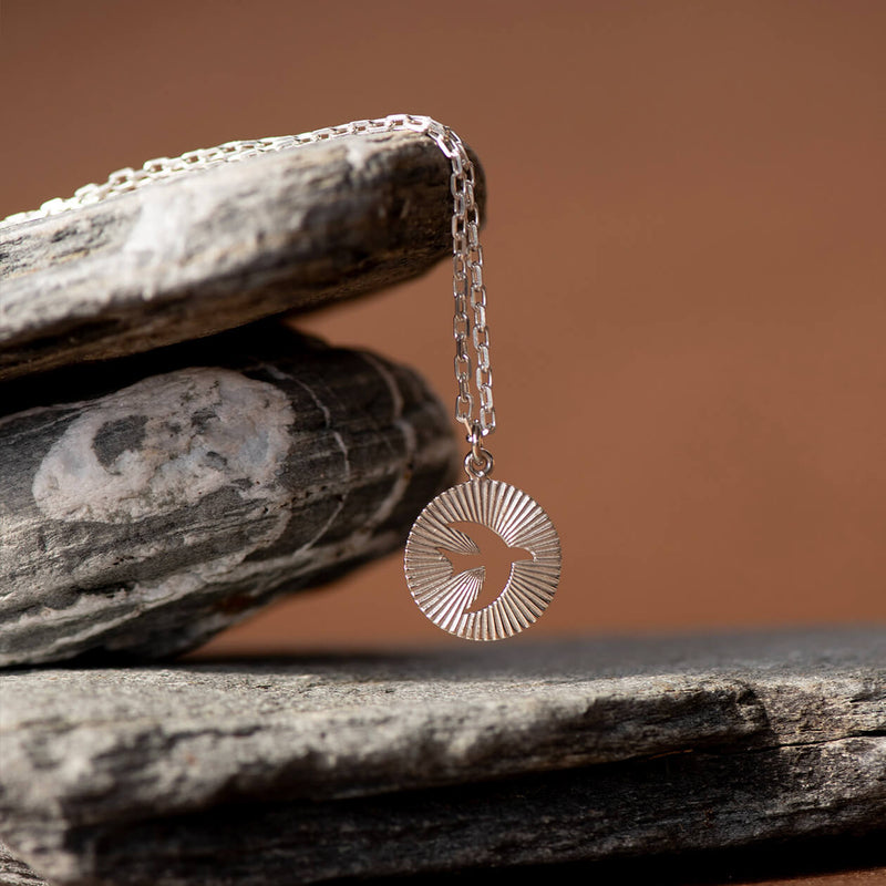 Zoe & Morgan Moonbird Necklace - Sterling Silver-Necklace-Walker & Hall