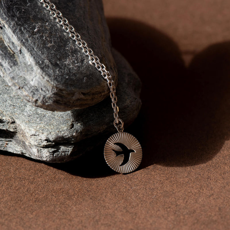 Zoe & Morgan Moonbird Necklace - Sterling Silver-Necklace-Walker & Hall