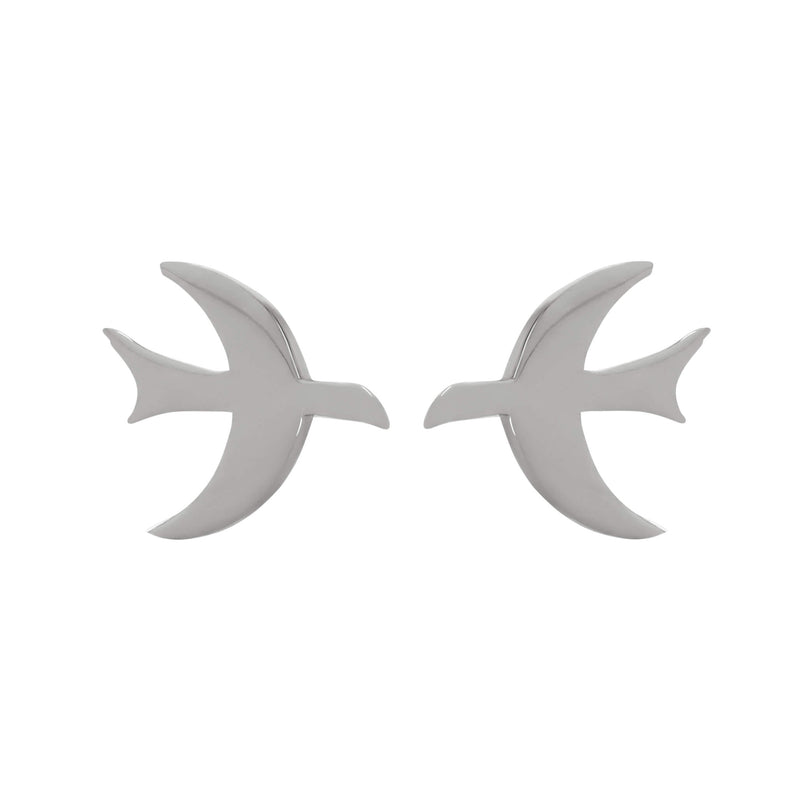 Zoe & Morgan Moonbird Stud Earrings - Sterling Silver-Earrings-Walker & Hall