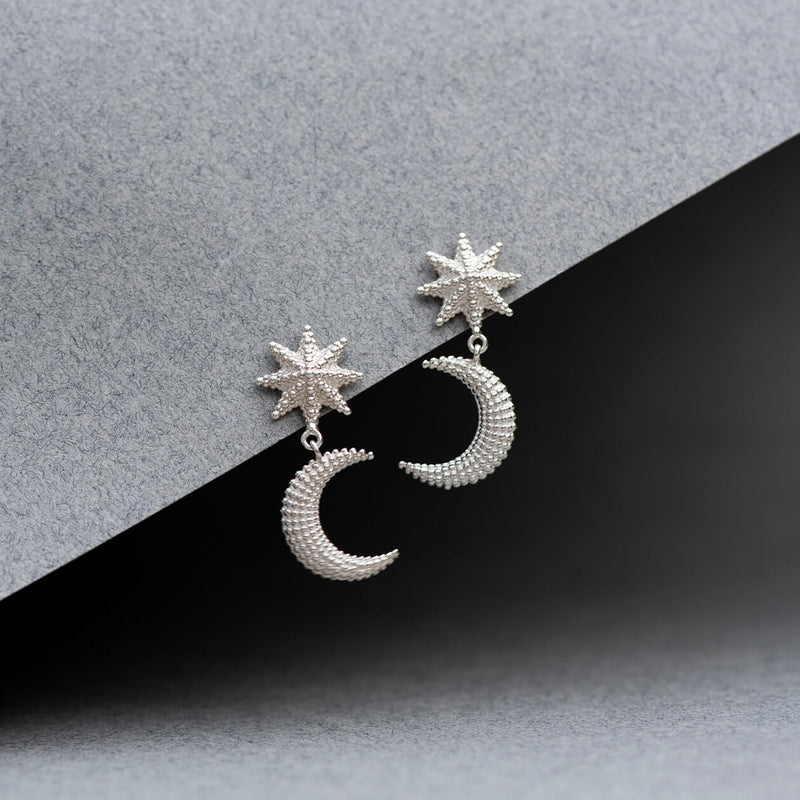Zoe & Morgan Moonlight Earrings - Sterling Silver-Earrings-Walker & Hall