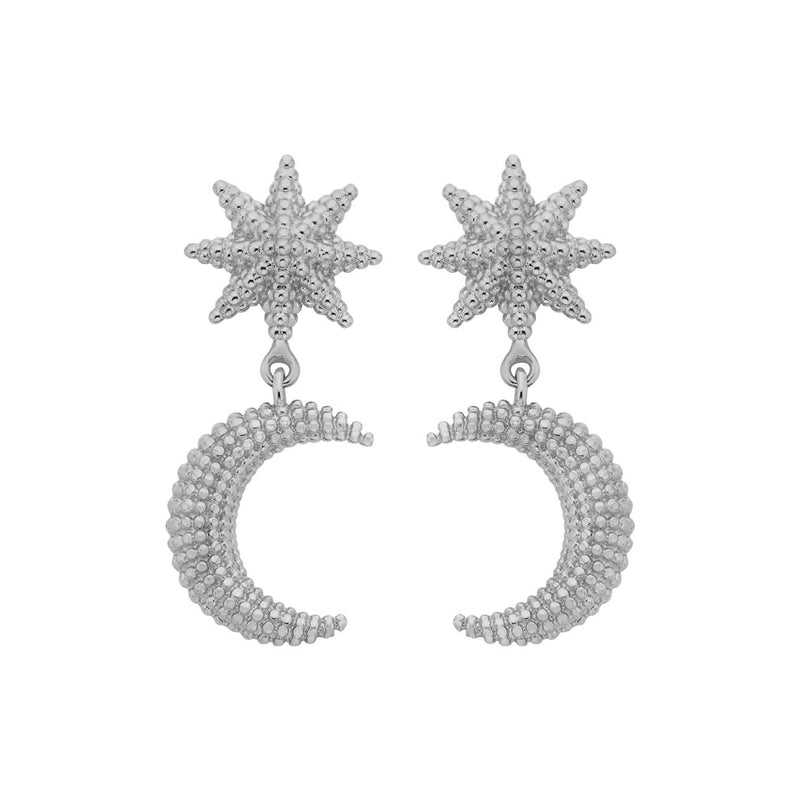 Zoe & Morgan Moonlight Earrings - Sterling Silver-Earrings-Walker & Hall