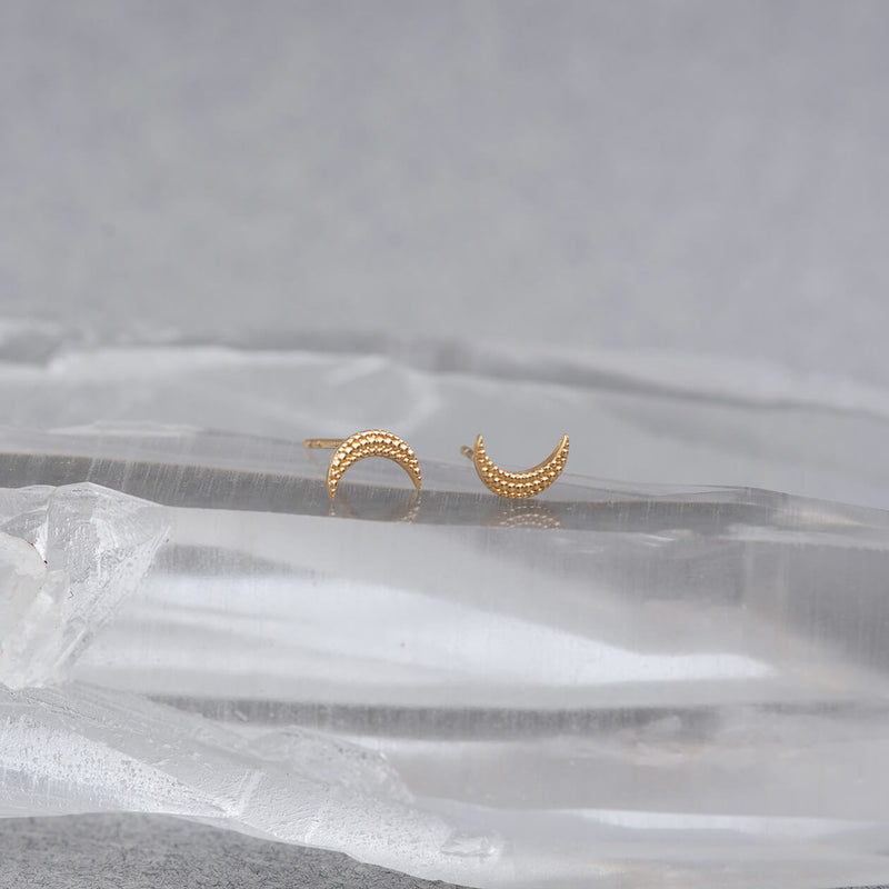 Zoe & Morgan Moonlight Stud Earrings - Gold Vermeil-Earrings-Walker & Hall