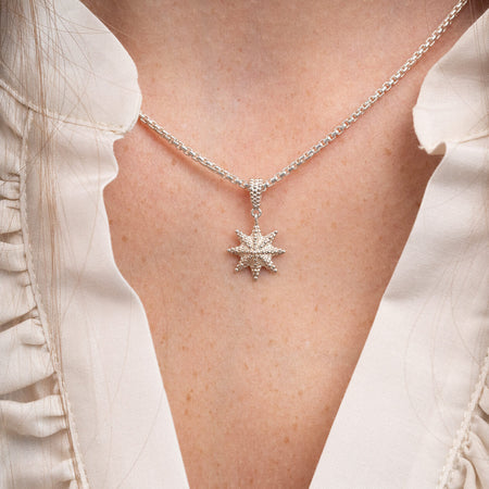 Zoe & Morgan Morning Star Necklace - Sterling Silver-Necklace-Walker & Hall