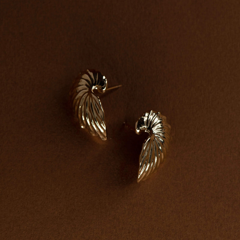 Zoe & Morgan Paper Nautilus Earrings - Gold Vermeil - Earrings - Walker & Hall