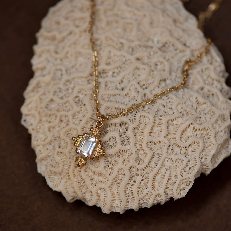 Zoe & Morgan Reya Necklace - Gold Vermeil & White Topaz-Necklace-Walker & Hall