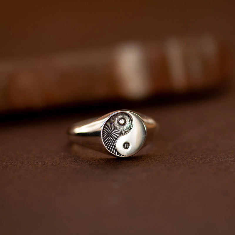 Zoe & Morgan Yin Yang Ring - Sterling Silver-Ring-Walker & Hall