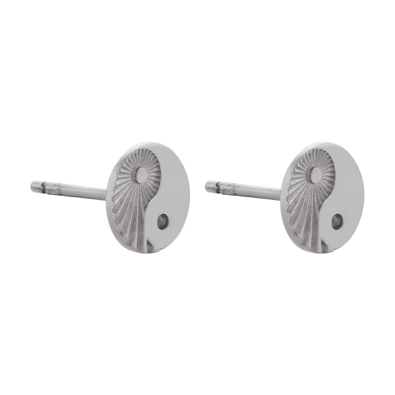 Zoe & Morgan Yin Yang Stud Earrings - Sterling Silver-Earrings-Walker & Hall