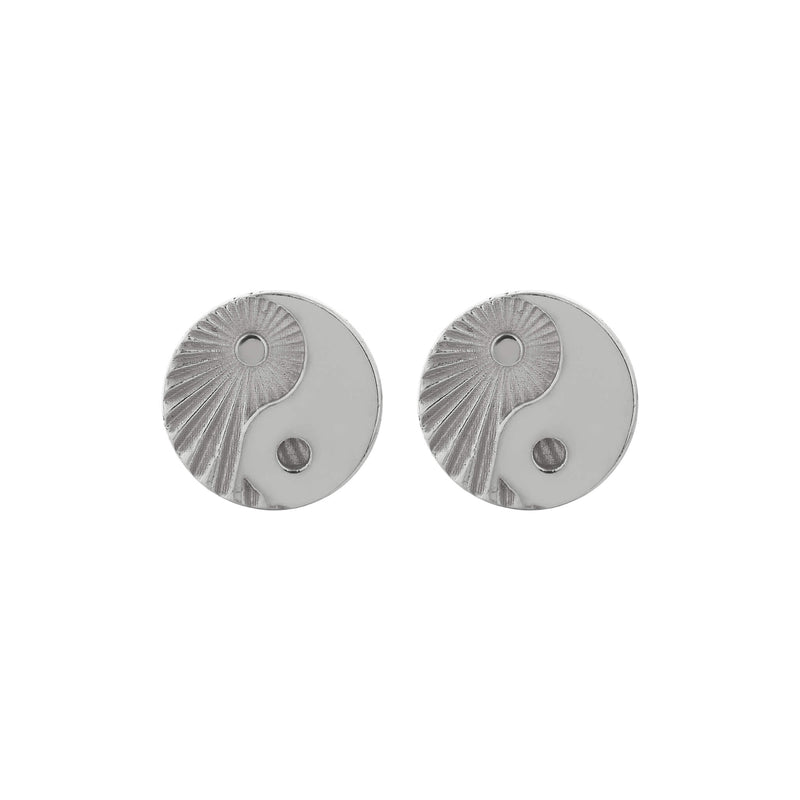 Zoe & Morgan Yin Yang Stud Earrings - Sterling Silver-Earrings-Walker & Hall