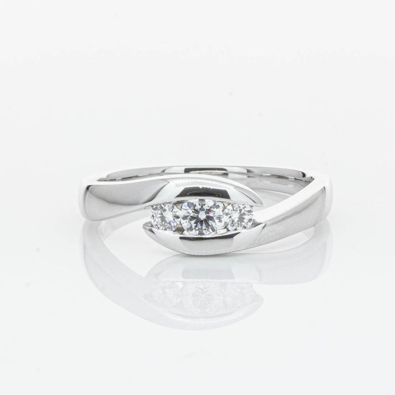 18ct White Gold Diamond Solstice Ring-Ring-Walker & Hall