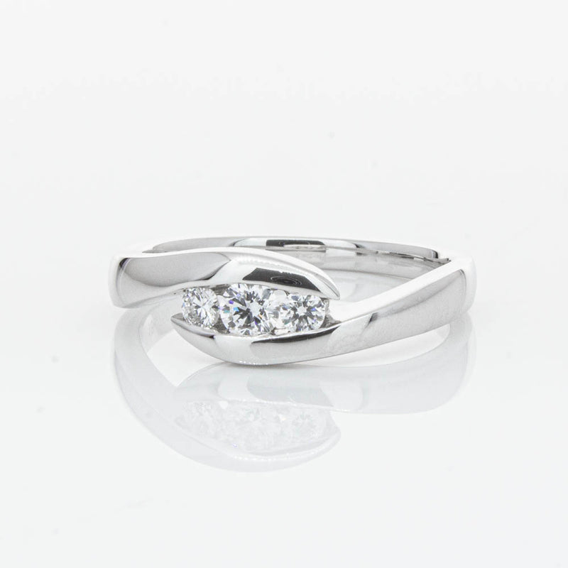 18ct White Gold Diamond Solstice Ring-Ring-Walker & Hall