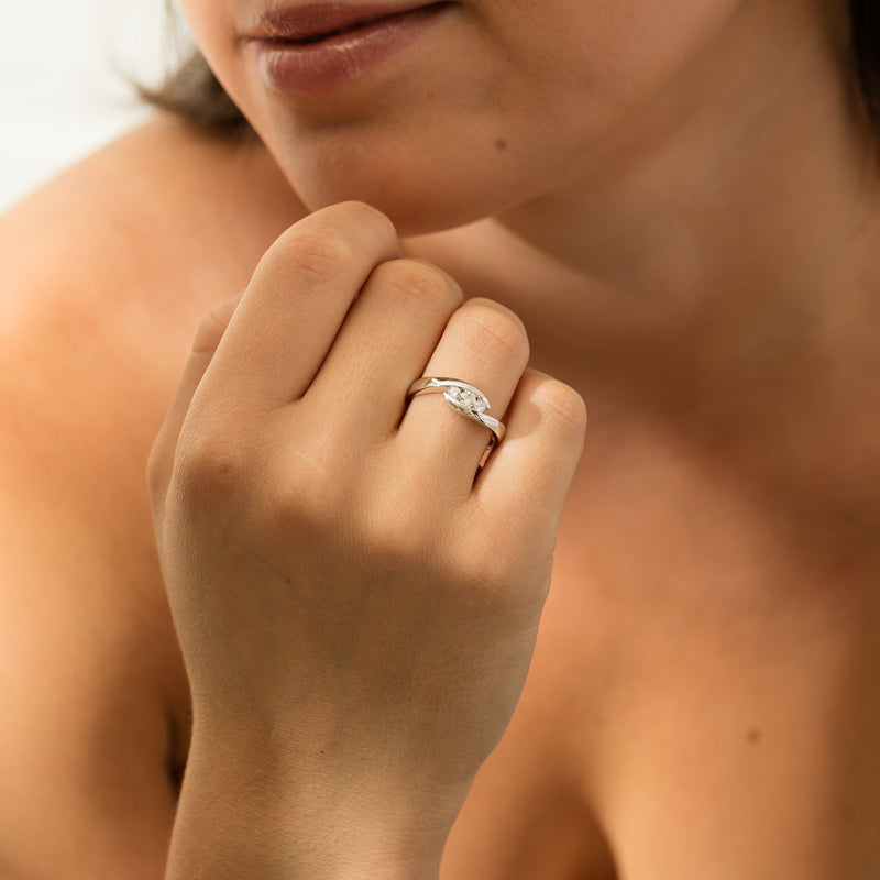 18ct White Gold Diamond Solstice Ring-Ring-Walker & Hall