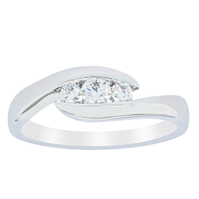 18ct White Gold Diamond Solstice Ring-Ring-Walker & Hall