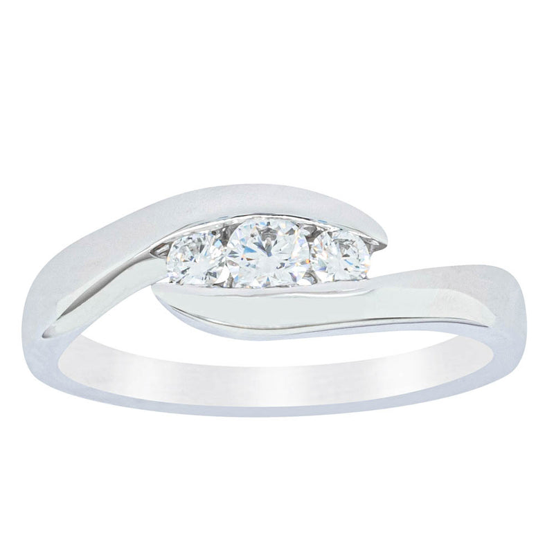 18ct White Gold Diamond Solstice Ring-Ring-Walker & Hall