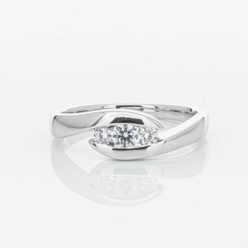 18ct White Gold Diamond Solstice Ring-Ring-Walker & Hall