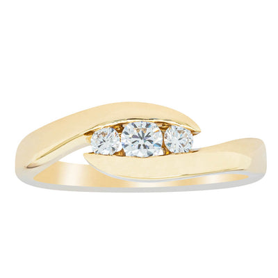 18ct Yellow Gold Diamond Solstice Ring-Ring-Walker & Hall
