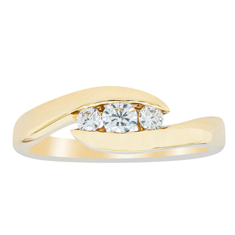 18ct Yellow Gold Diamond Solstice Ring-Ring-Walker & Hall