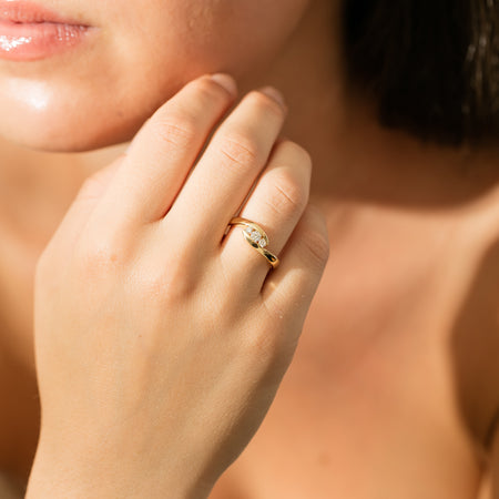 18ct Yellow Gold Diamond Solstice Ring-Ring-Walker & Hall