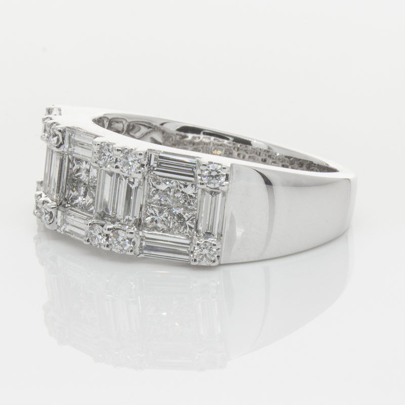 18ct White Gold Diamond Quattro Ring-Ring-Walker & Hall