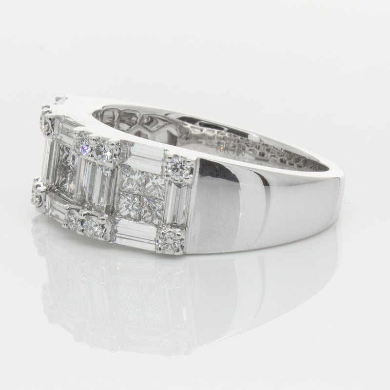 18ct White Gold Diamond Quattro Ring-Ring-Walker & Hall