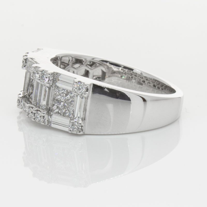 18ct White Gold Diamond Quattro Ring-Ring-Walker & Hall