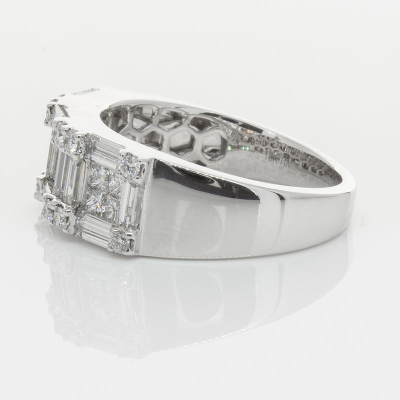 18ct White Gold Diamond Quattro Ring-Ring-Walker & Hall