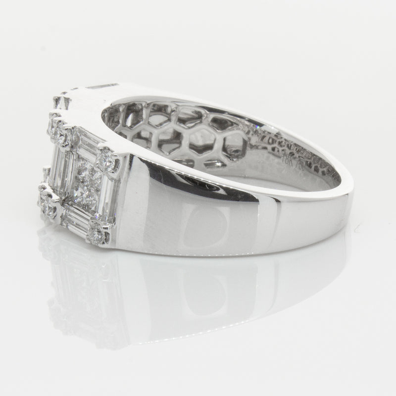 18ct White Gold Diamond Quattro Ring-Ring-Walker & Hall