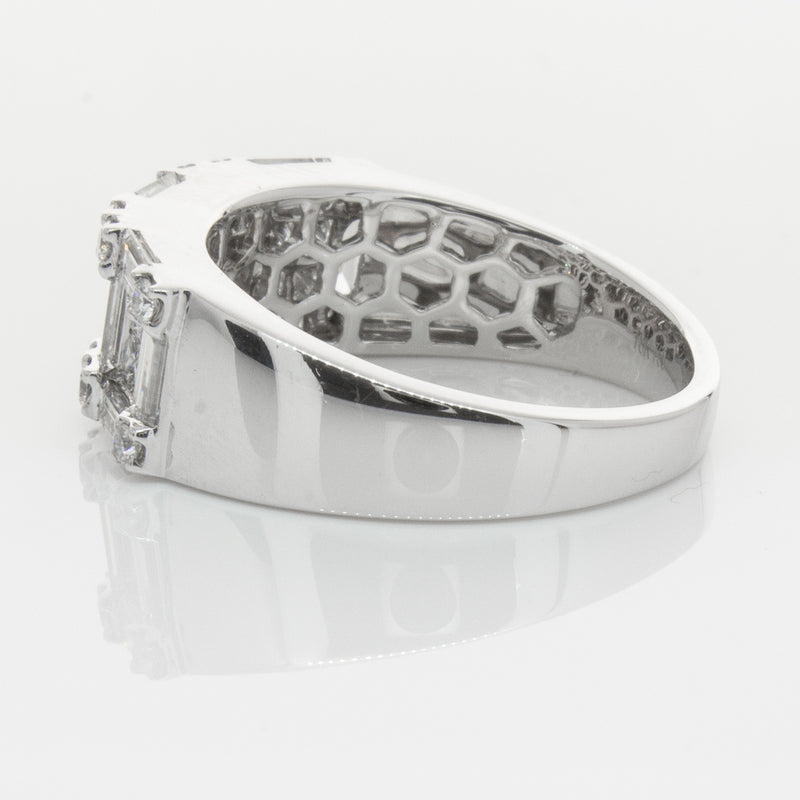 18ct White Gold Diamond Quattro Ring-Ring-Walker & Hall