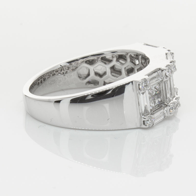 18ct White Gold Diamond Quattro Ring-Ring-Walker & Hall