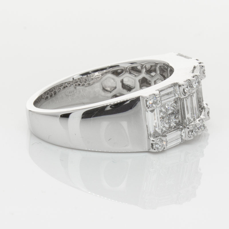 18ct White Gold Diamond Quattro Ring-Ring-Walker & Hall