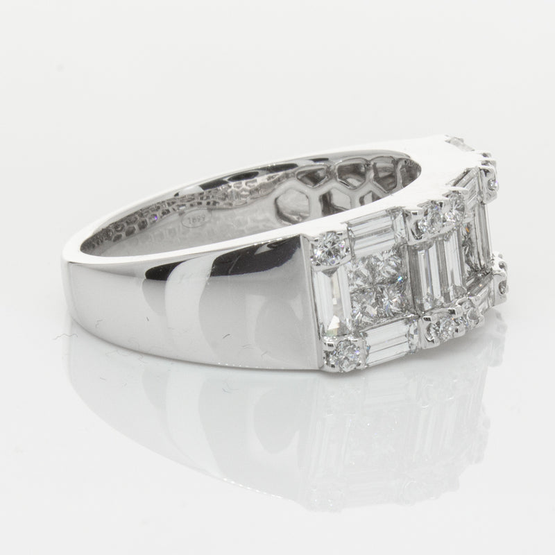 18ct White Gold Diamond Quattro Ring-Ring-Walker & Hall