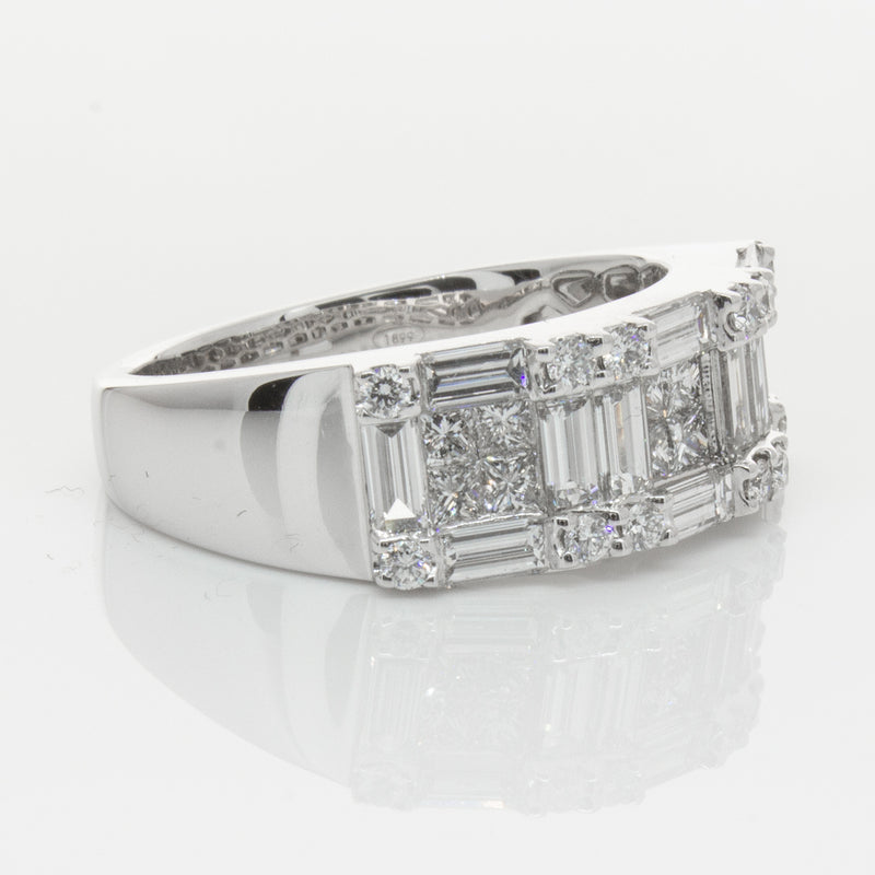 18ct White Gold Diamond Quattro Ring-Ring-Walker & Hall
