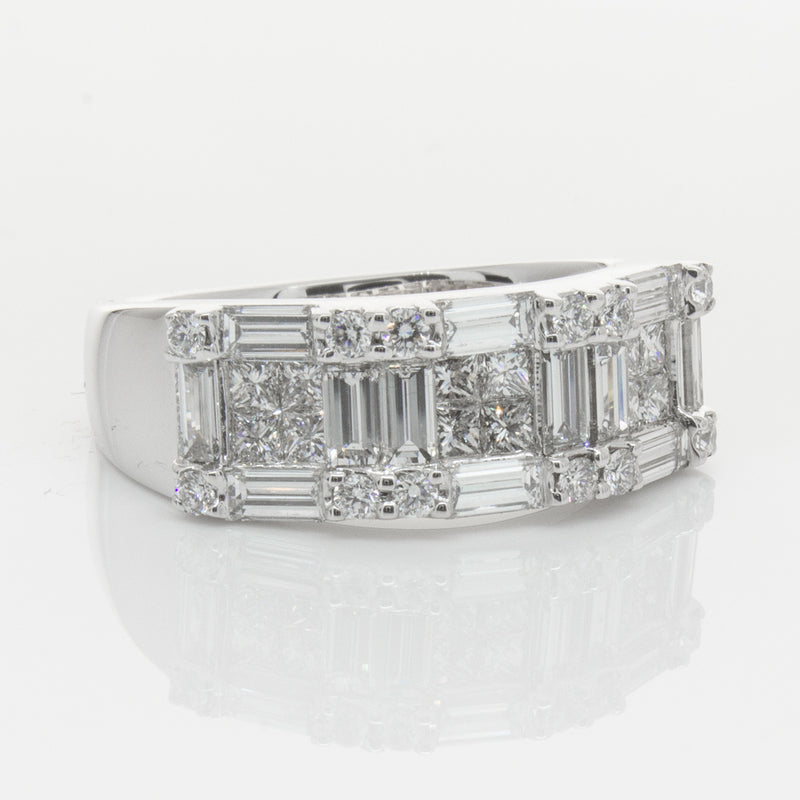 18ct White Gold Diamond Quattro Ring-Ring-Walker & Hall