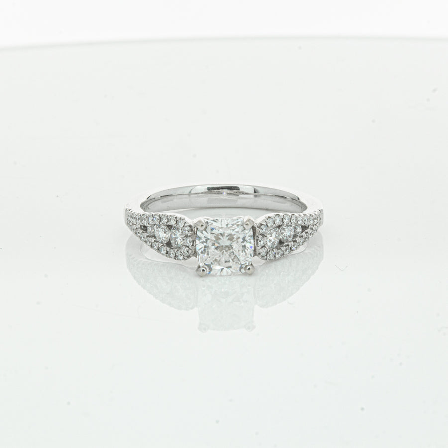 18ct White Gold Cushion Cut Diamond Ring-Ring-Walker & Hall
