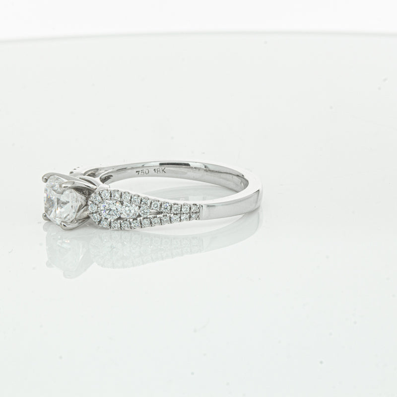 18ct White Gold Cushion Cut Diamond Ring-Ring-Walker & Hall